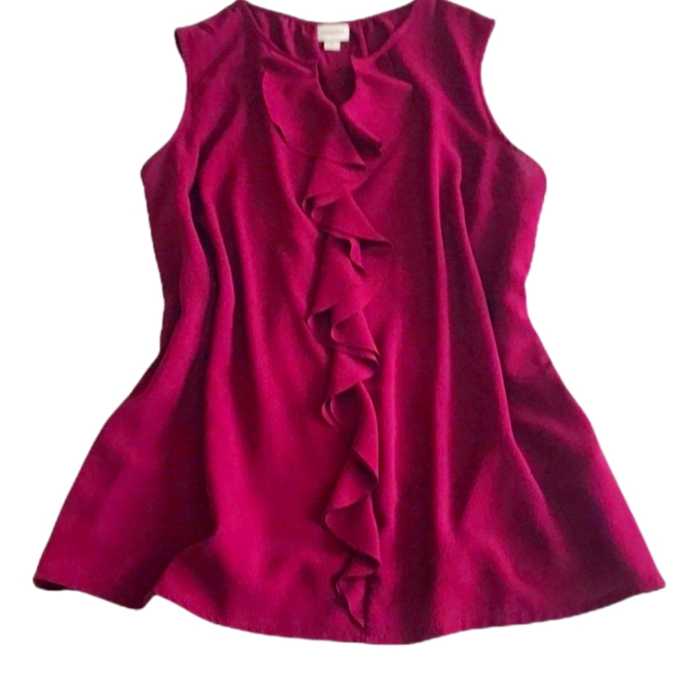 NWT Merona Sleeveless Ruffle Career Blouse Size XS